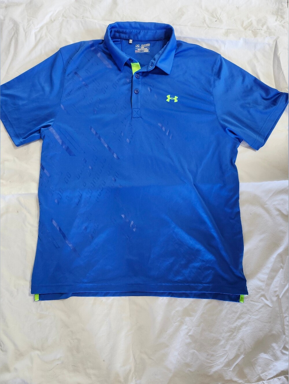 Under Armour Men’s Royal Blue Polo with Neon Green Logo